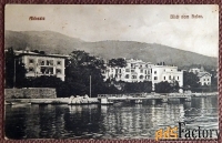 Антикварная открытка Аббазия. Вид на гавань. Хорватия