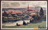 Антикварная открытка Вена. Парк Тюркеншанц. Вид на Герстхоф. Австрия