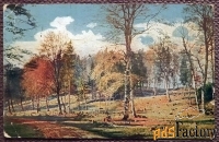 Антикварная открытка Осенний пейзаж