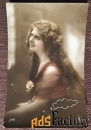 Антикварная открытка Девушка с распущенными волосами
