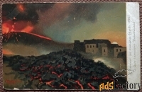 Антикварная открытка Извержение Везувия (Апрель 1906)
