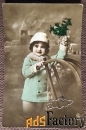 Антикварная открытка «От всего сердца поздравляю с Рождеством»