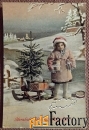 Антикварная открытка Сердечные Рождественские поздравления. Германия