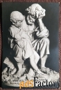 Антикварная открытка. Чижов. На пожарище. Скульптура