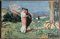 Антикварная открытка. Бакалович. Весна. Живопись