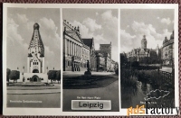 Открытка. Лейпциг. Виды достопримечательностей. Германия. 1930-е годы