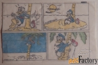 Вкладыш от жевательной резинки Donald. Дональд. Дисней. Дональд Дак
