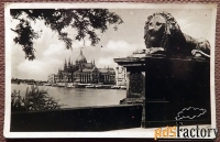 Открытка. Будапешт. Вид на Парламент. Венгрия. 1930-е годы