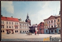 Открытка. Пётркув-Трыбунальски. Рыночная площадь. Польша. 1969 год