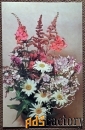 Открытка. Букет в вазе. Ромашки, флоксы. Цветы. 1986 год