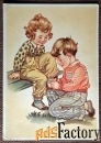 Открытка. Помощник. Дети. Германия. 1930-е годы