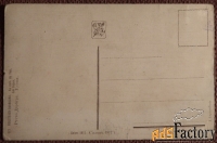 Антикварная открытка. Дарбур. У огня. Девушка. Ню