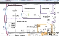 2 - комн.  квартира, 45 м², 4/25 эт.
