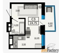 1 - комн.  квартира, 25 м², 8/25 эт.