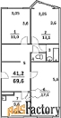 3 - комн.  квартира, 69.6 м², 2/5 эт.