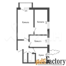 3 - комн.  квартира, 52 м², 4/5 эт.