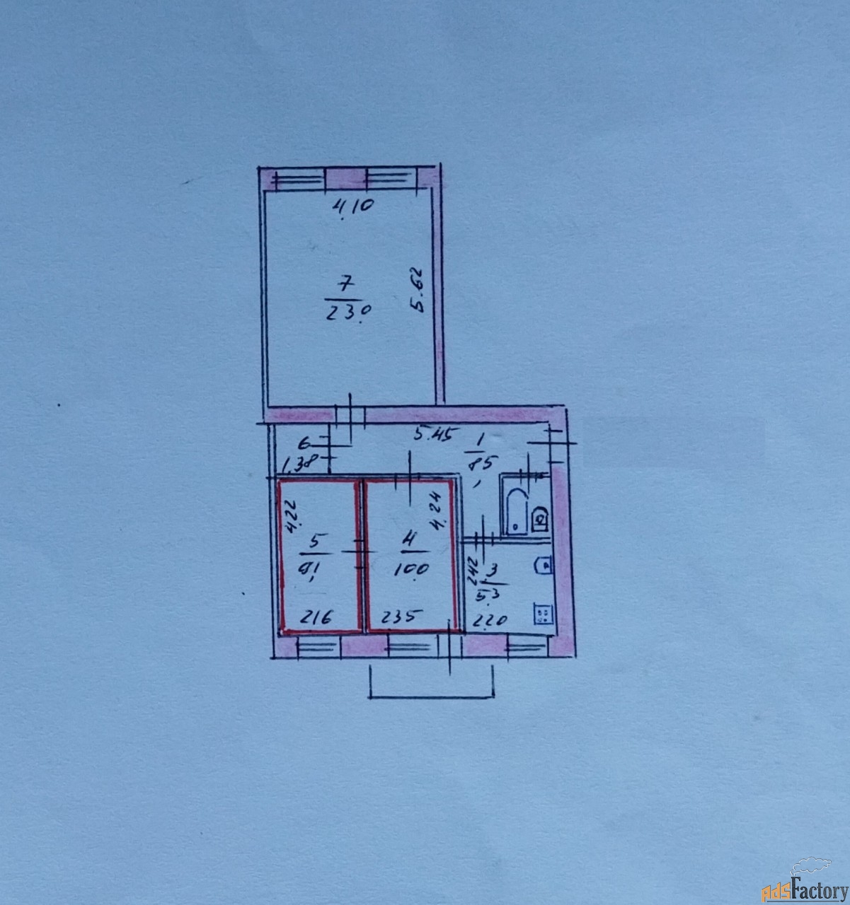 3 - комн. квартира, 59,8 м², 3/3 эт.