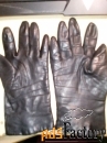 перчатки женские, из натуральной кожи, размер 6.5, цвет черный