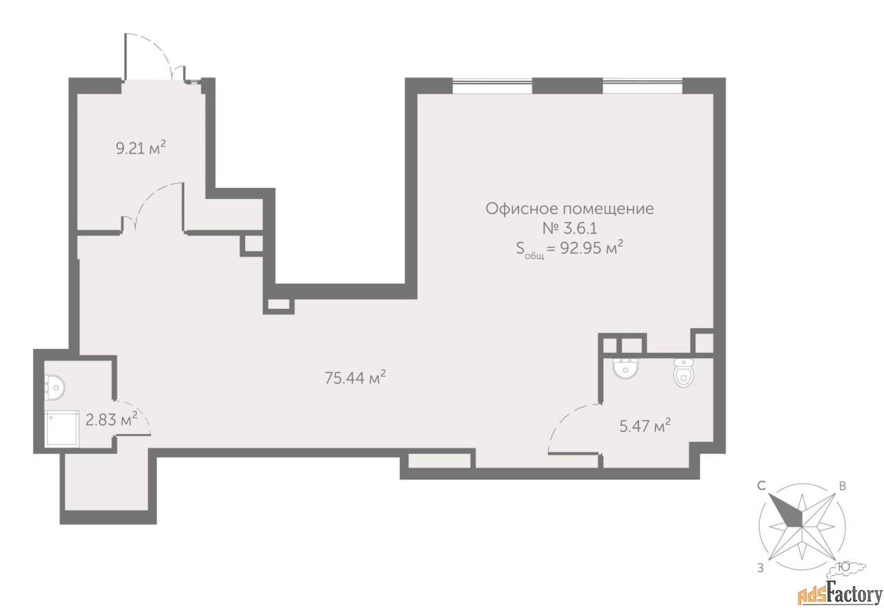 свободного назначения, 92.95 м²