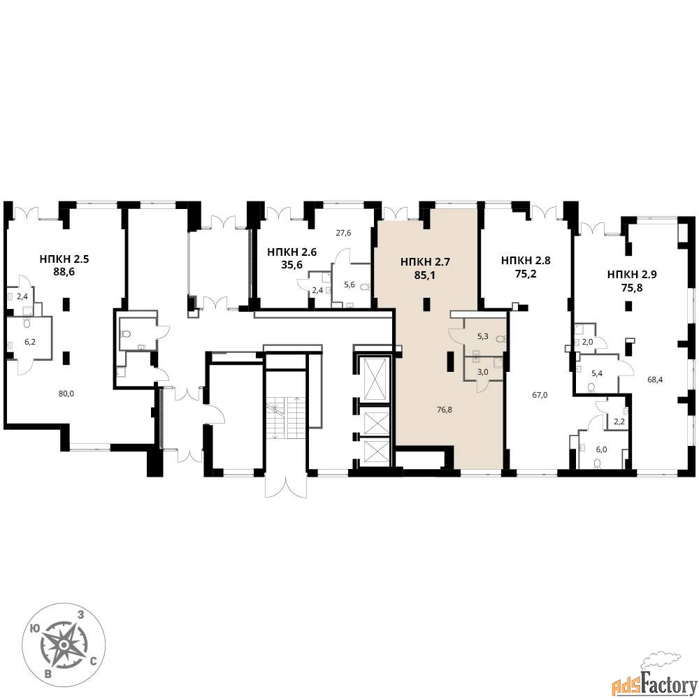 офисное помещение, 85.1 м²