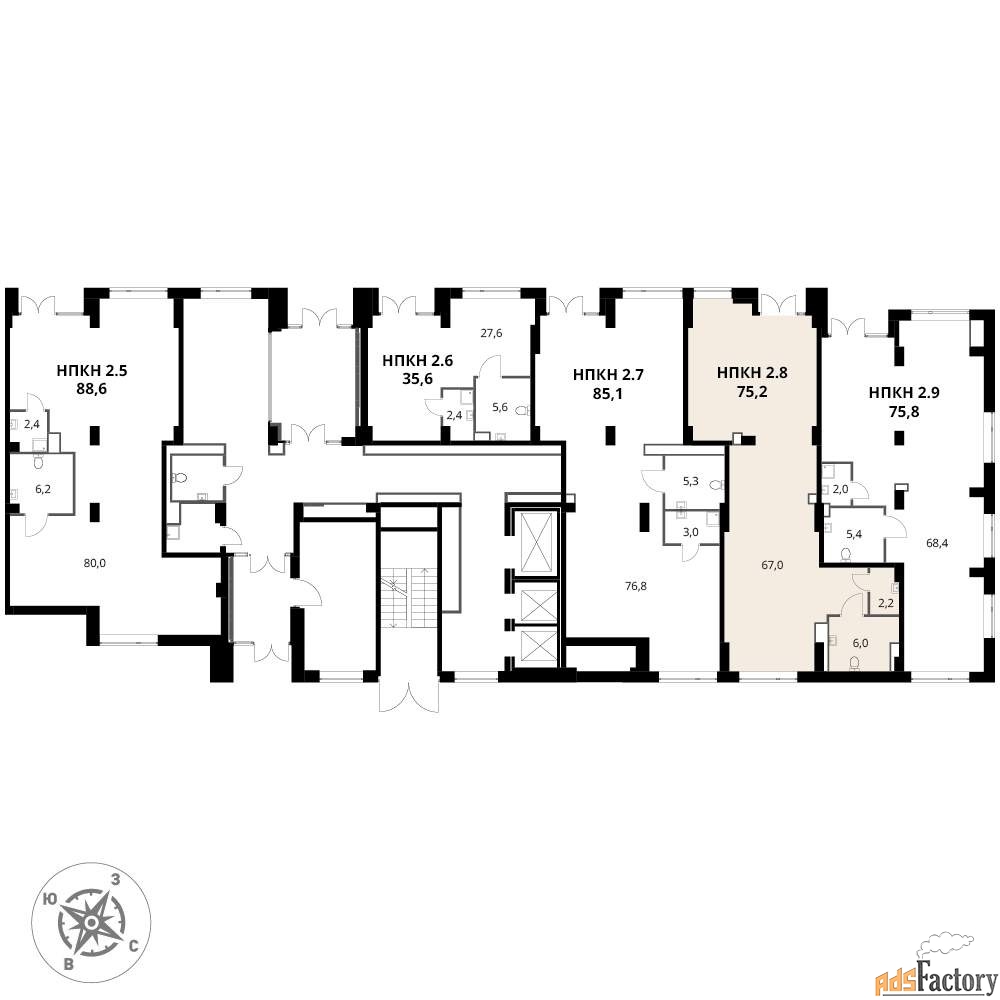 офисное помещение, 75.2 м²