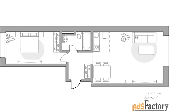 2 - комн. квартира, 61.67 м², 6/19 эт.