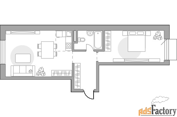 2 - комн. квартира, 61.81 м², 7/19 эт.