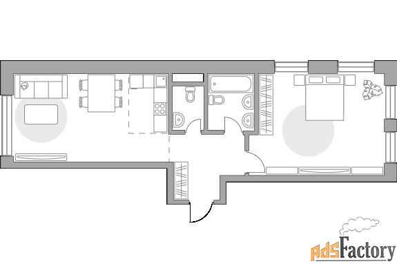 2 - комн. квартира, 60.2 м², 10/19 эт.