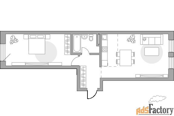 2 - комн. квартира, 61.33 м², 10/19 эт.