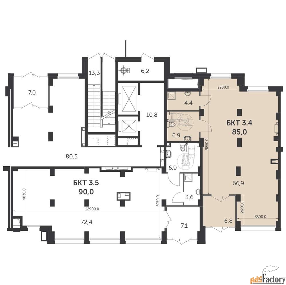 офисное помещение, 85 м²