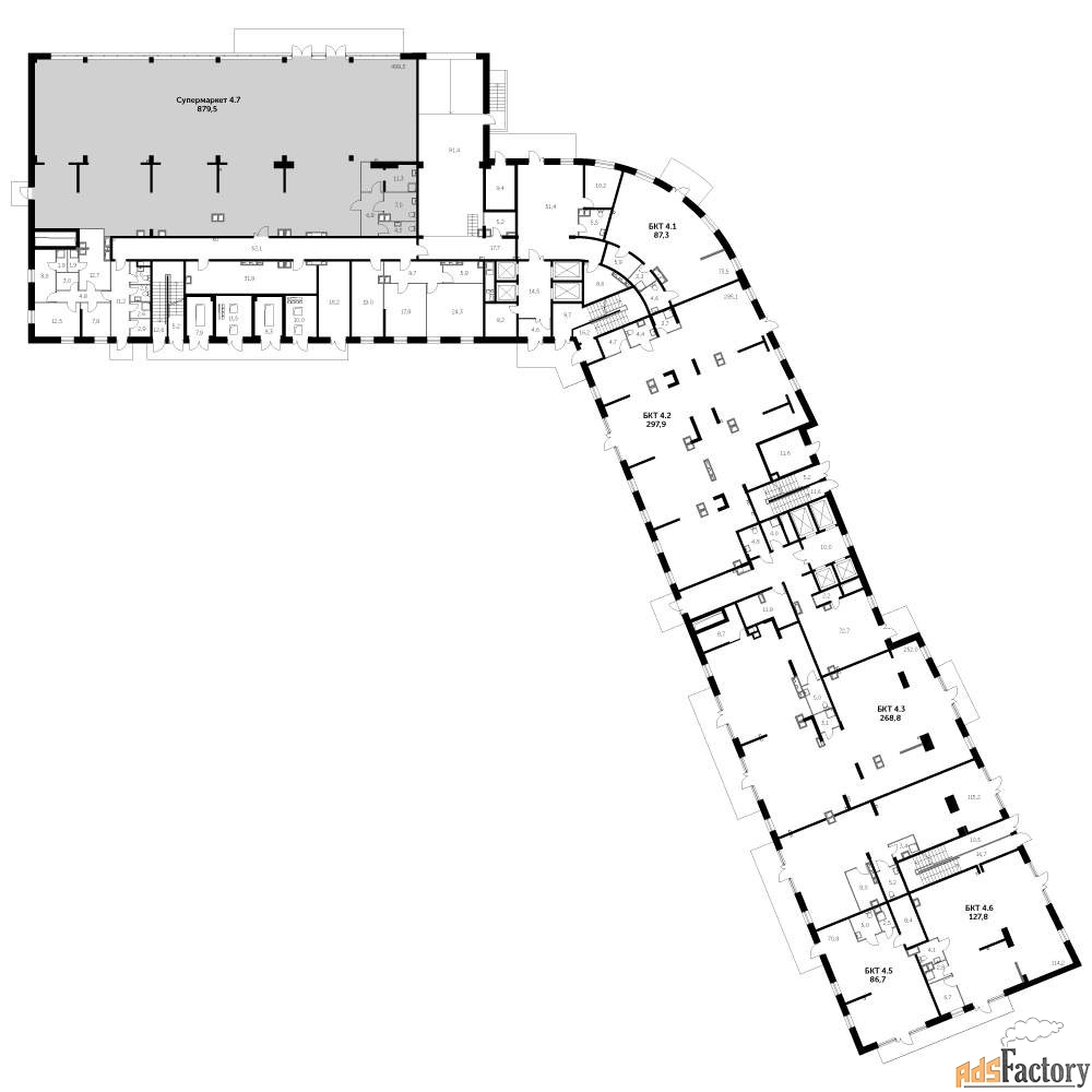 офисное помещение, 873.6 м²