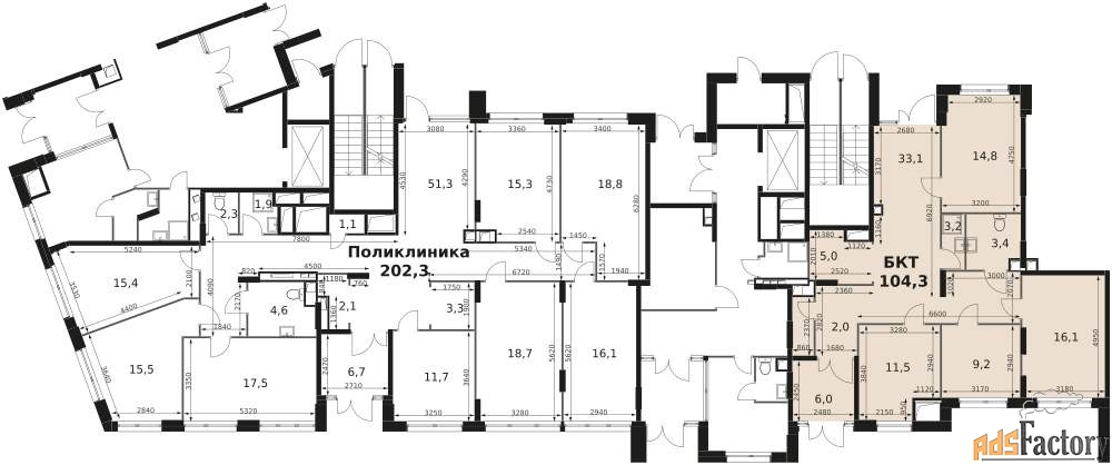 офисное помещение, 104.8 м²