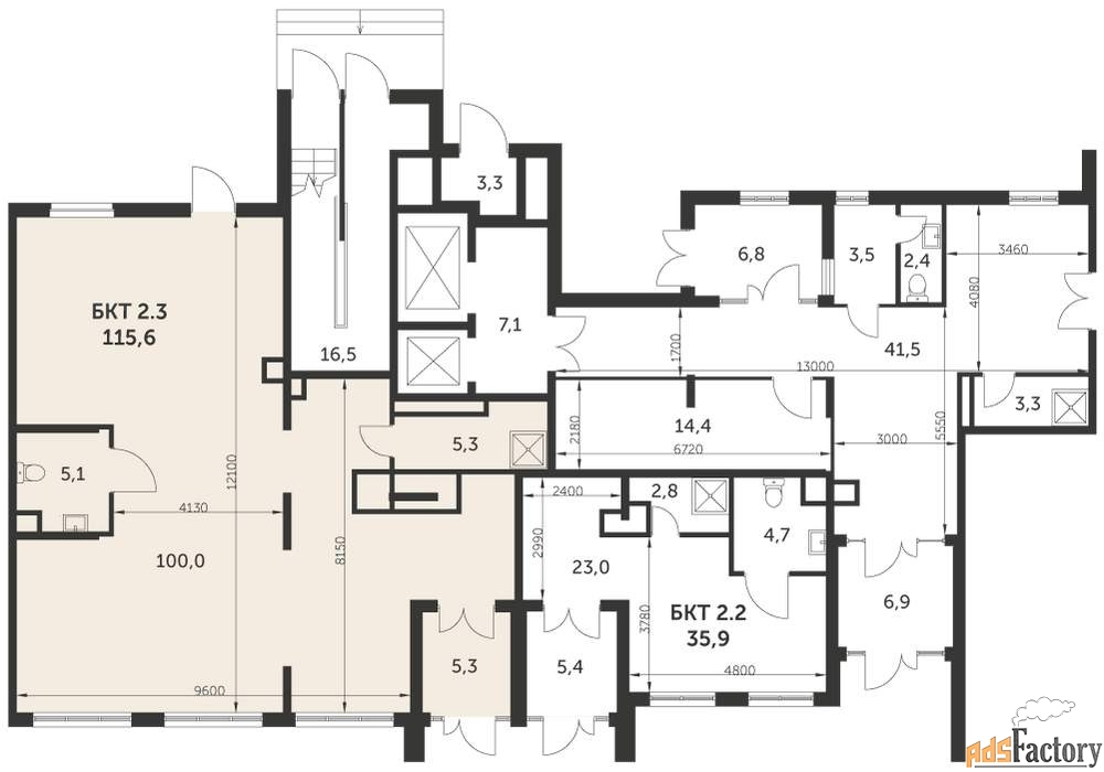 офисное помещение, 115.6 м²