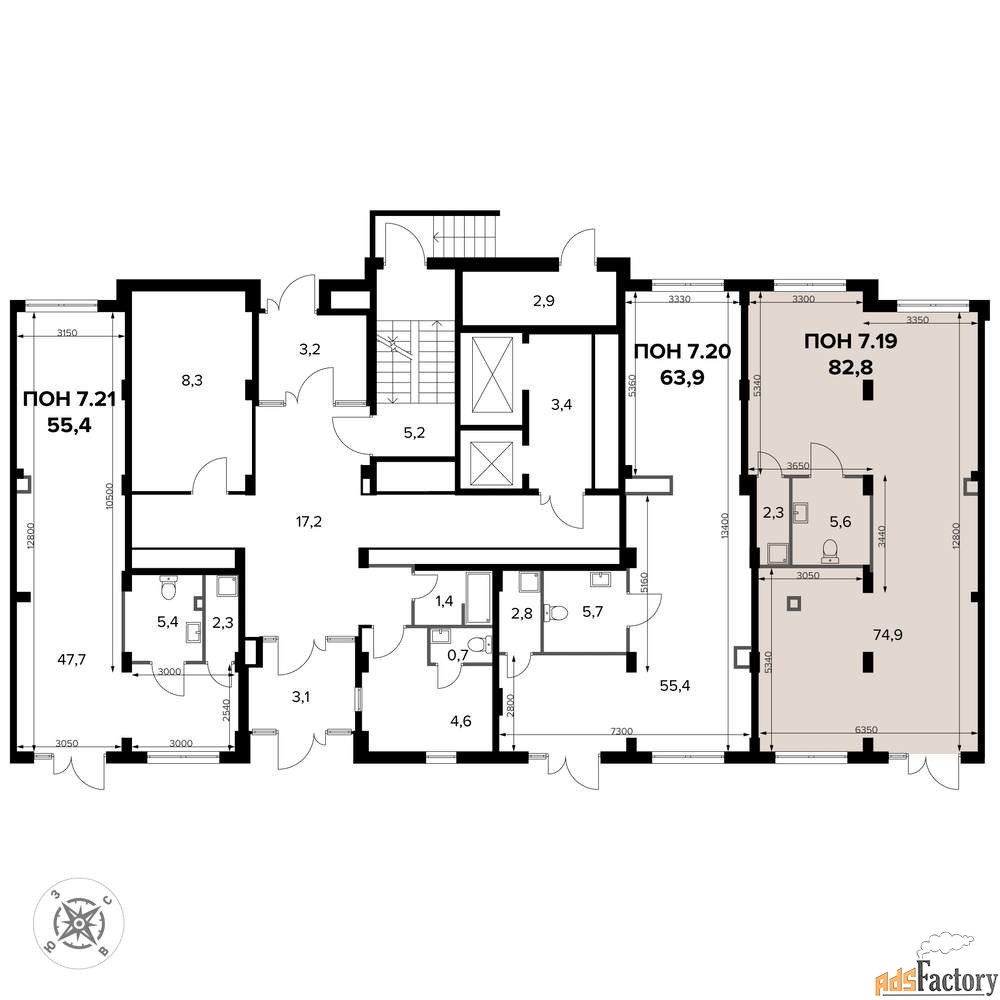 офисное помещение, 82.8 м²