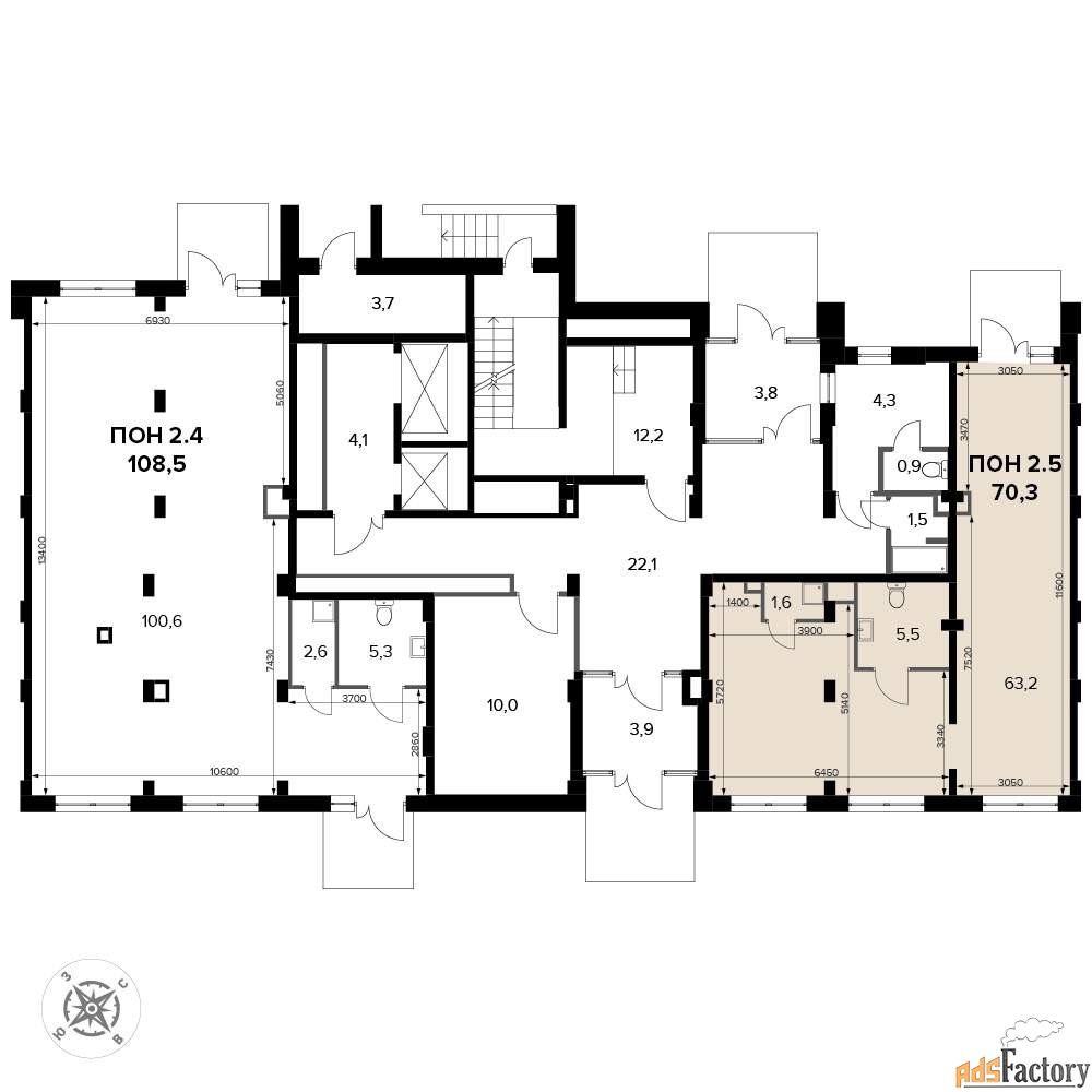 офисное помещение, 69.9 м²