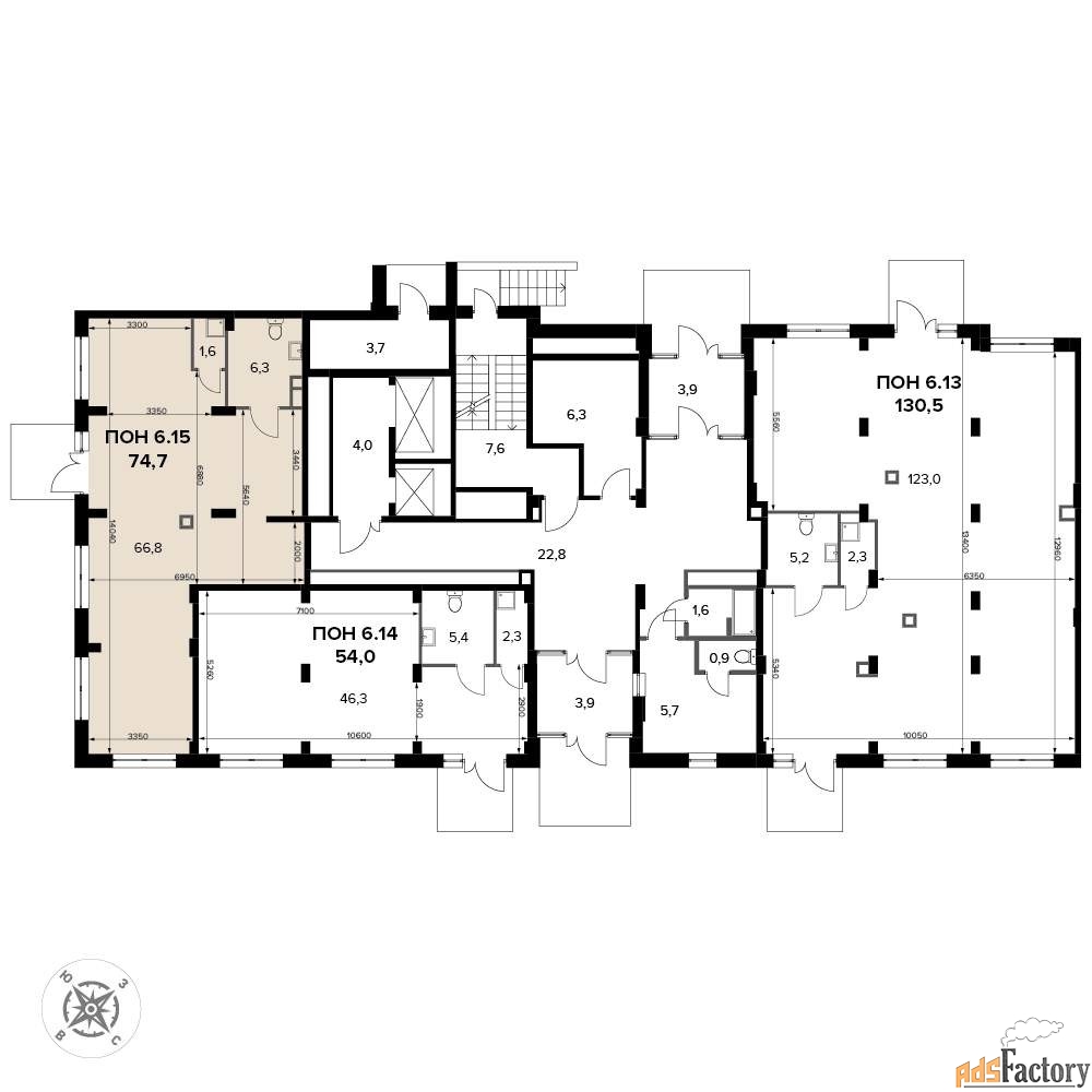 офисное помещение, 74.6 м²