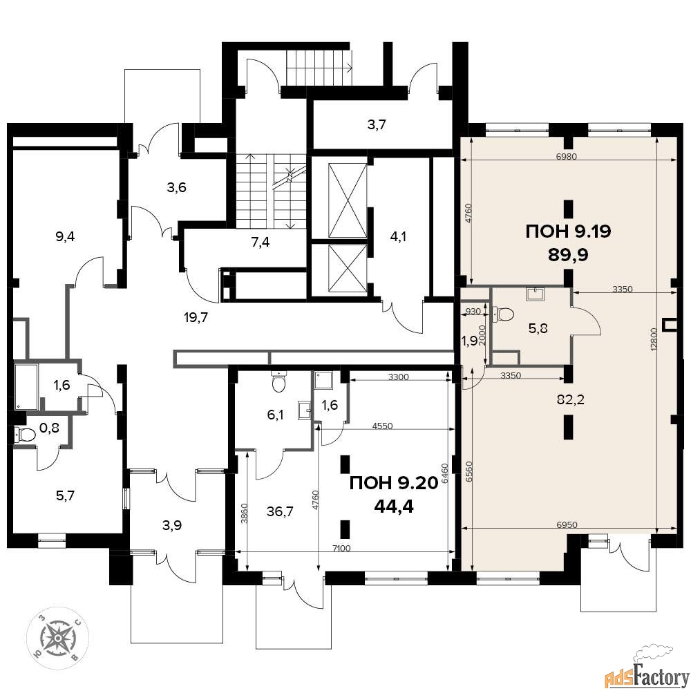 офисное помещение, 90.1 м²