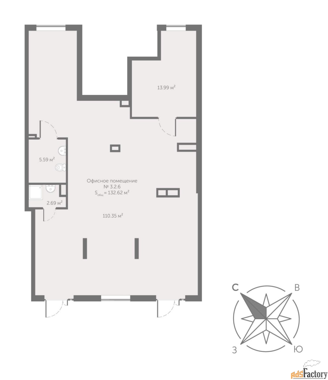 свободного назначения, 132.62 м²