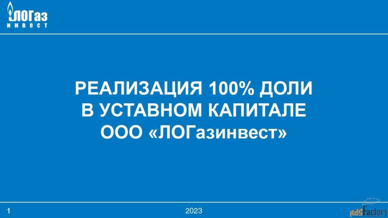 доли в размере 100 % от устав. капитала ооо «логазинвест», кировск