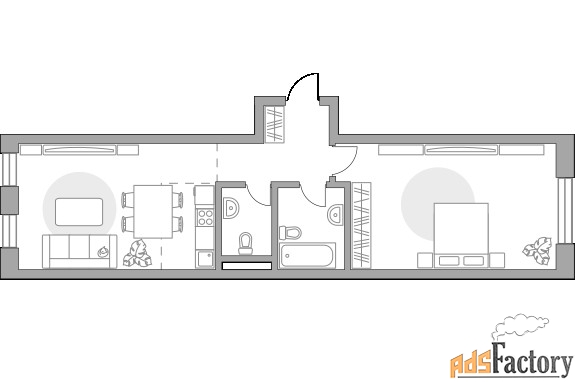 2 - комн. квартира, 59.13 м², 13/19 эт.