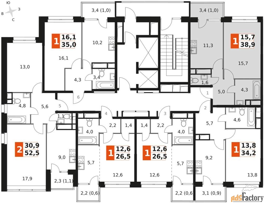 1 - комн. квартира, 38.9 м², 19/22 эт.