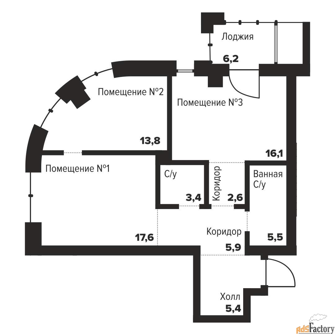 2 - комн. квартира, 70.3 м², 8/29 эт.