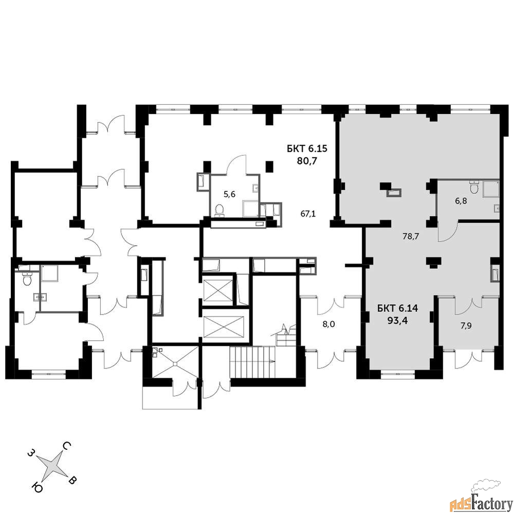 офисное помещение, 93.8 м²
