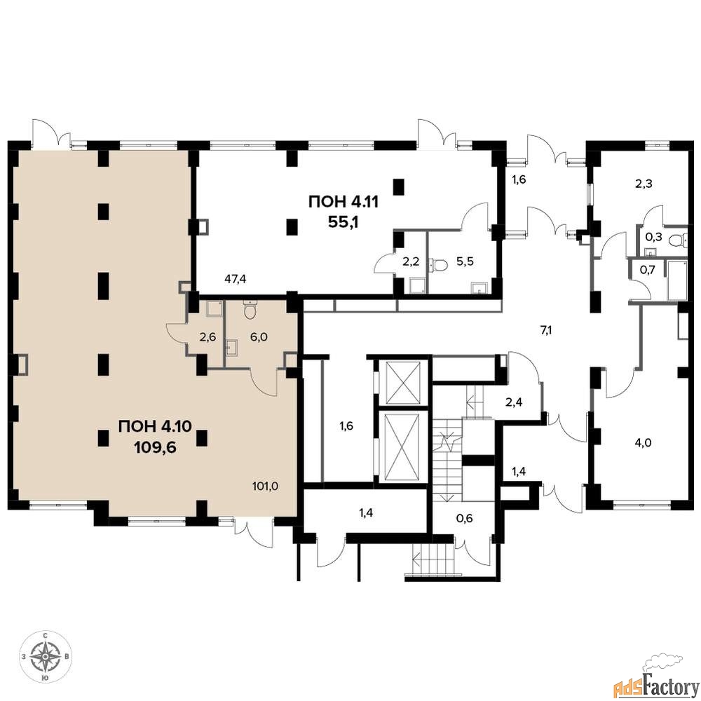 офисное помещение, 110 м²