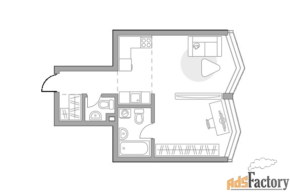 1 - комн. квартира, 41.82 м², 17/39 эт.