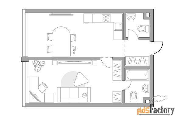 1 - комн.  квартира, 50.05 м², 20/39 эт.