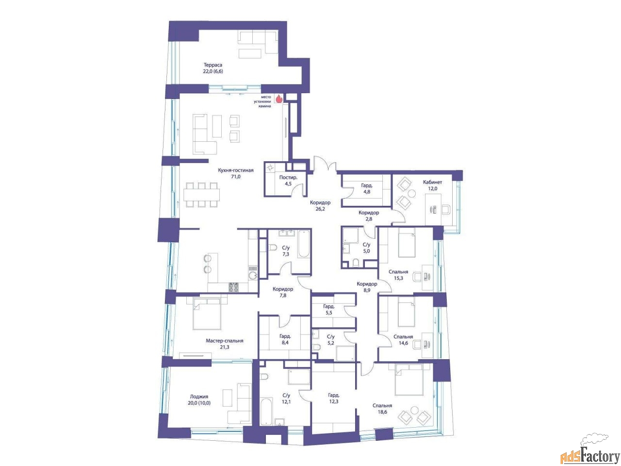 6 - комн. квартира, 279.9 м², 16/16 эт.