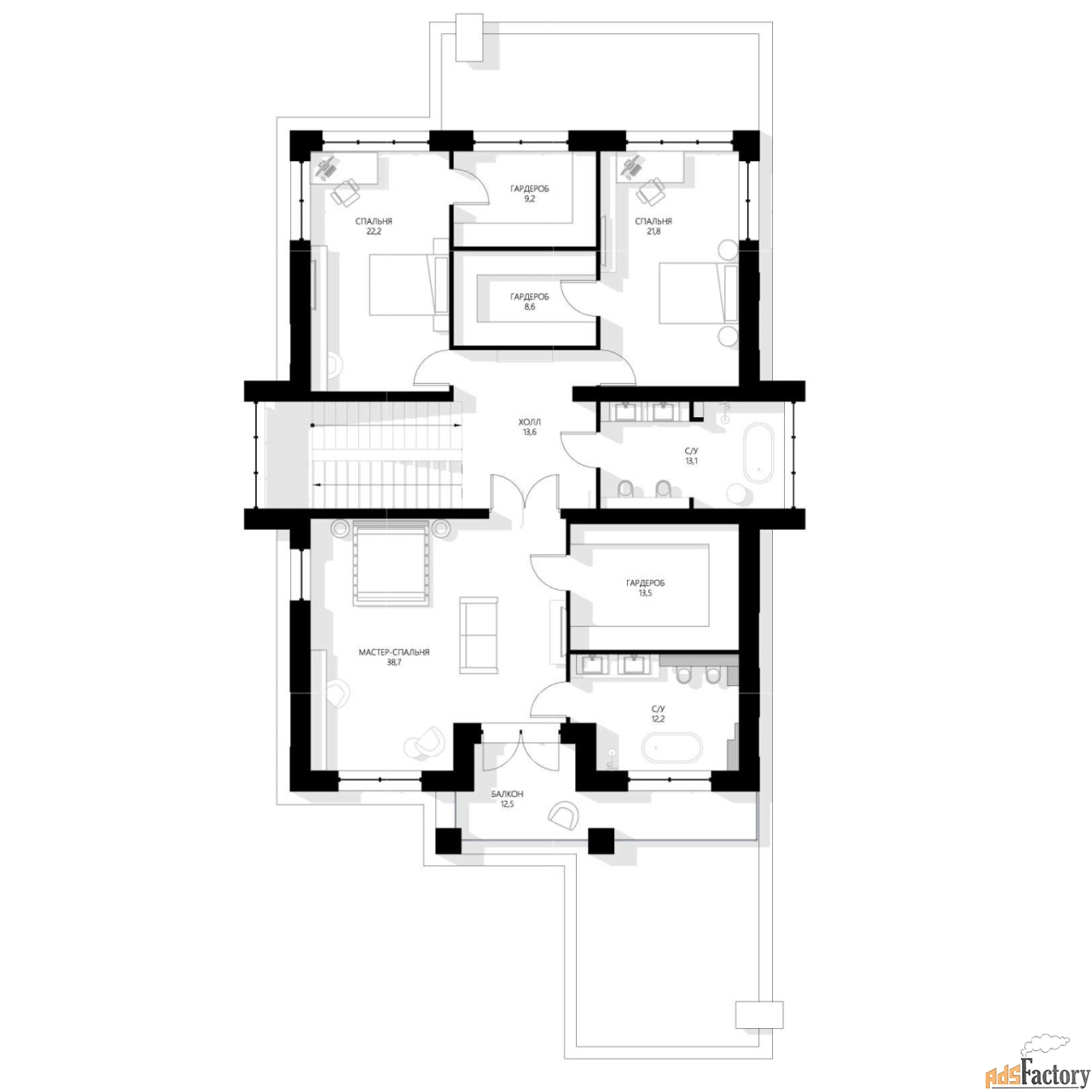 коттедж 379.1 м² на участке 872.22 сот.