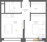 1 - комн.  квартира, 41.88 м², 34/35 эт.