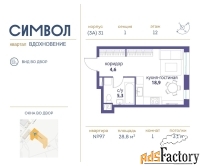 1 - комн.  квартира, 28.8 м², 12/27 эт.